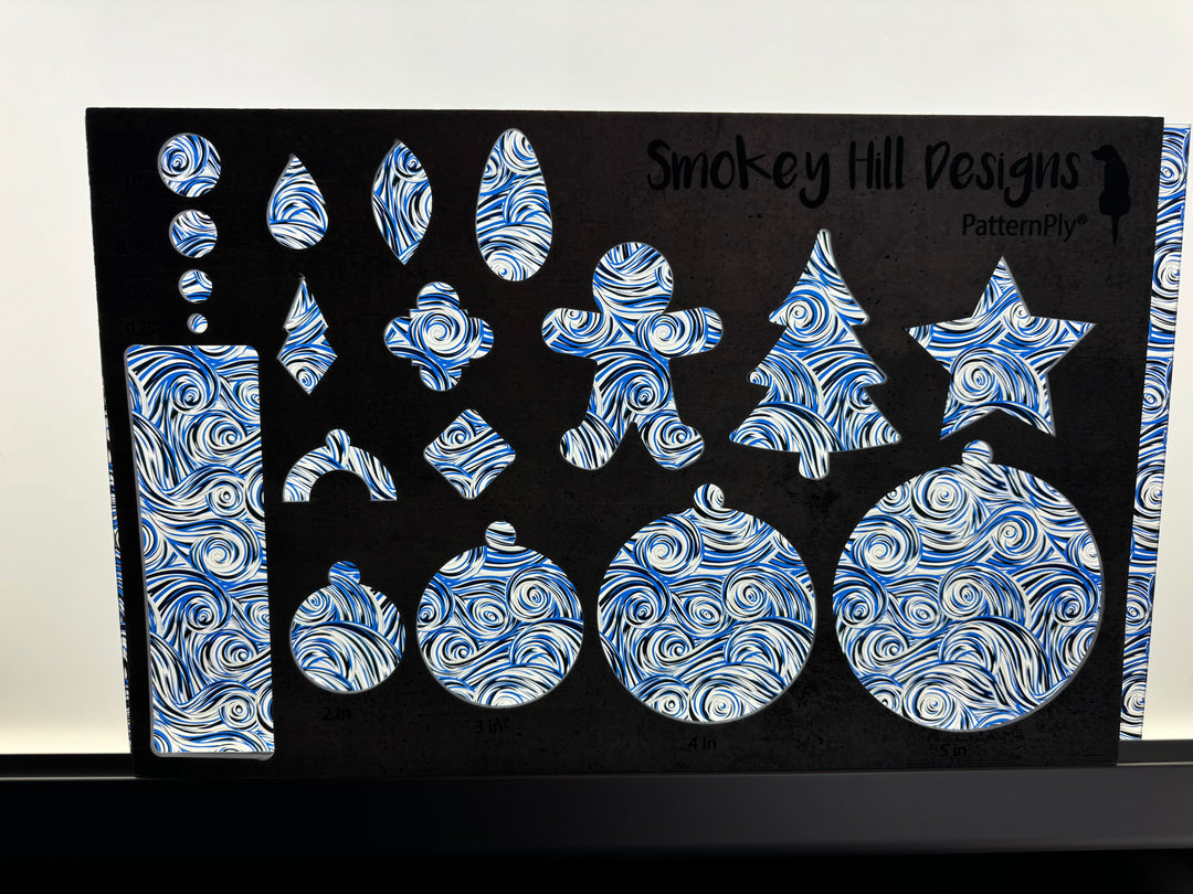 PatternPly® Transparent Blue, Silver, and Black Swirls