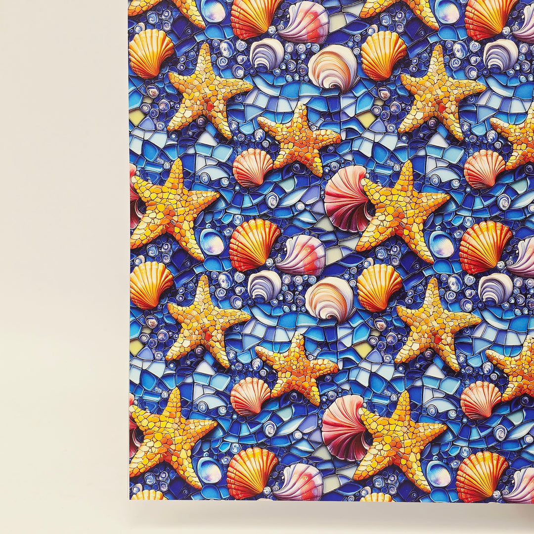 PatternPly® Mosaic Starfish and Seashells LARGE