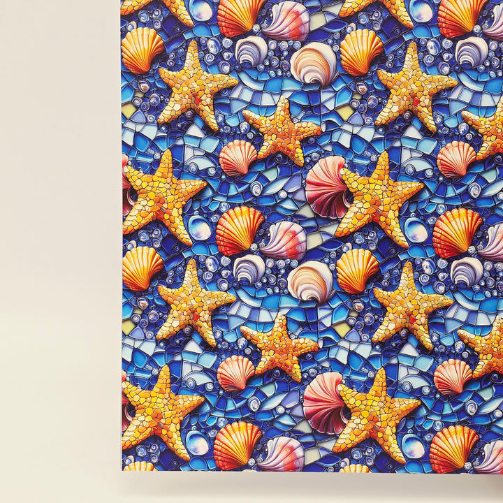 PatternPly® Mosaic Starfish and Seashells LARGE