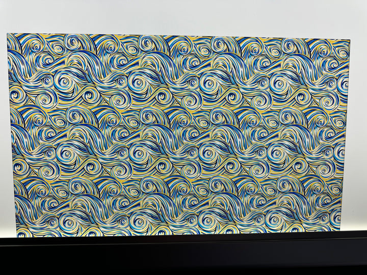PatternPly® Transparent Blue and Gold Swirls
