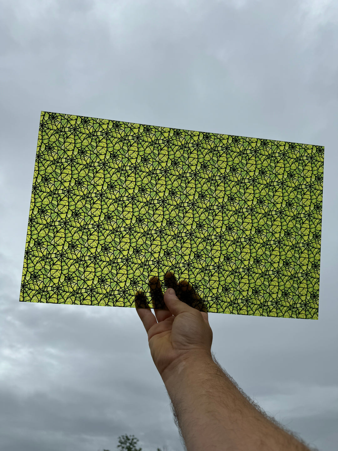 PatternPly® Transparent Green Stained Glass Spiderwebs