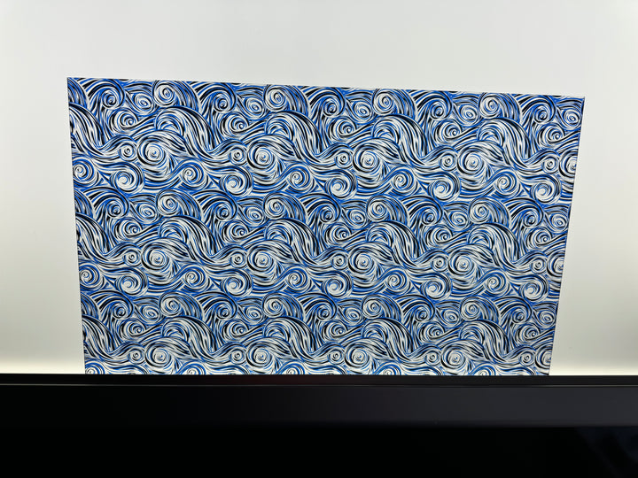 PatternPly® Transparent Blue, Silver, and Black Swirls