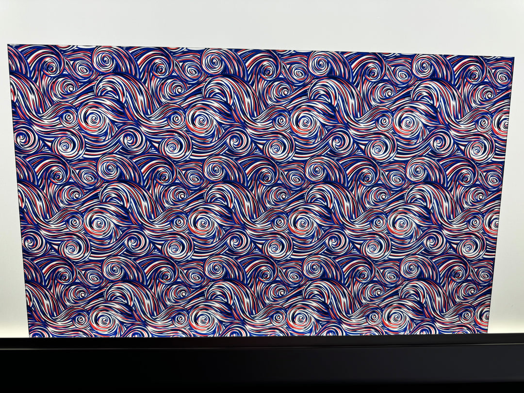 PatternPly® Transparent Dark Blue and Orange Swirls