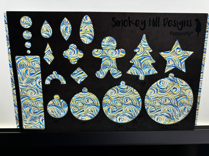 PatternPly® Transparent Blue and Gold Swirls