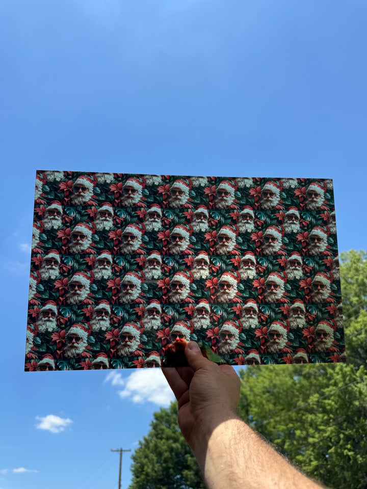PatternPly® Transparent Tropical Santa Claus