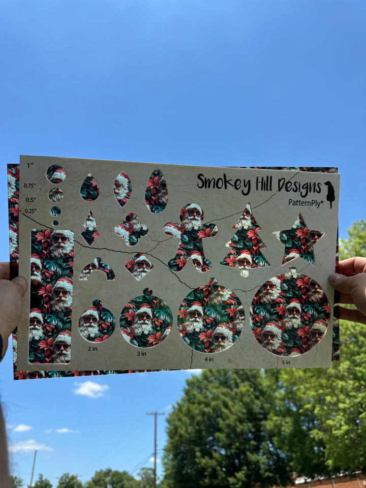 PatternPly® Transparent Tropical Santa Claus