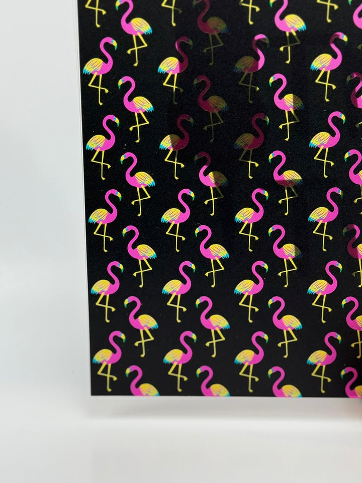 PatternPly® Transparent Neon Flamingos LARGE