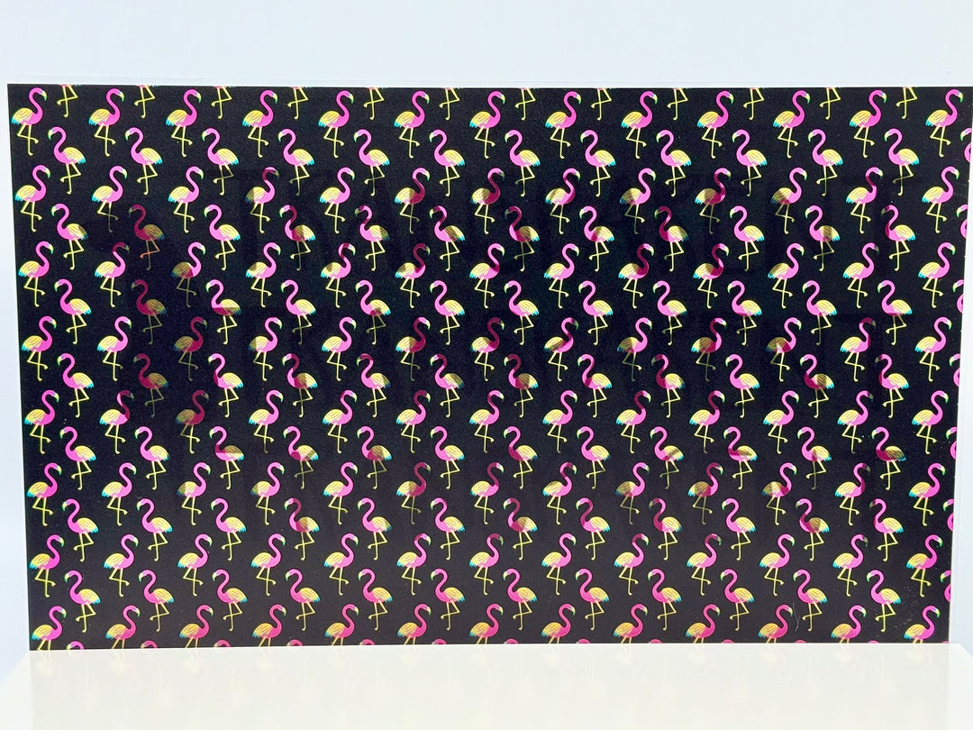 PatternPly® Transparent Neon Flamingos LARGE