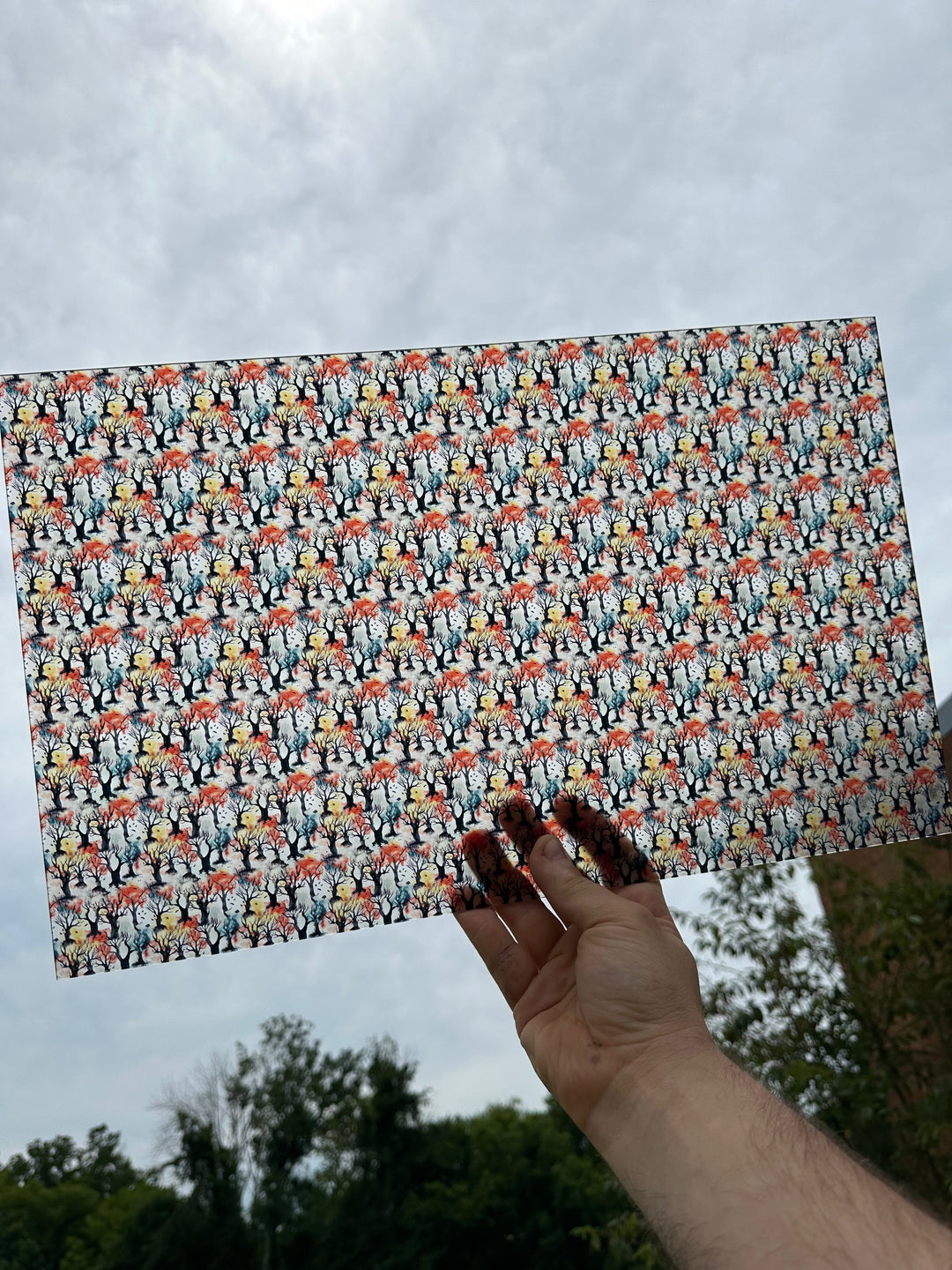 PatternPly® Transparent Watercolor Spooky Trees