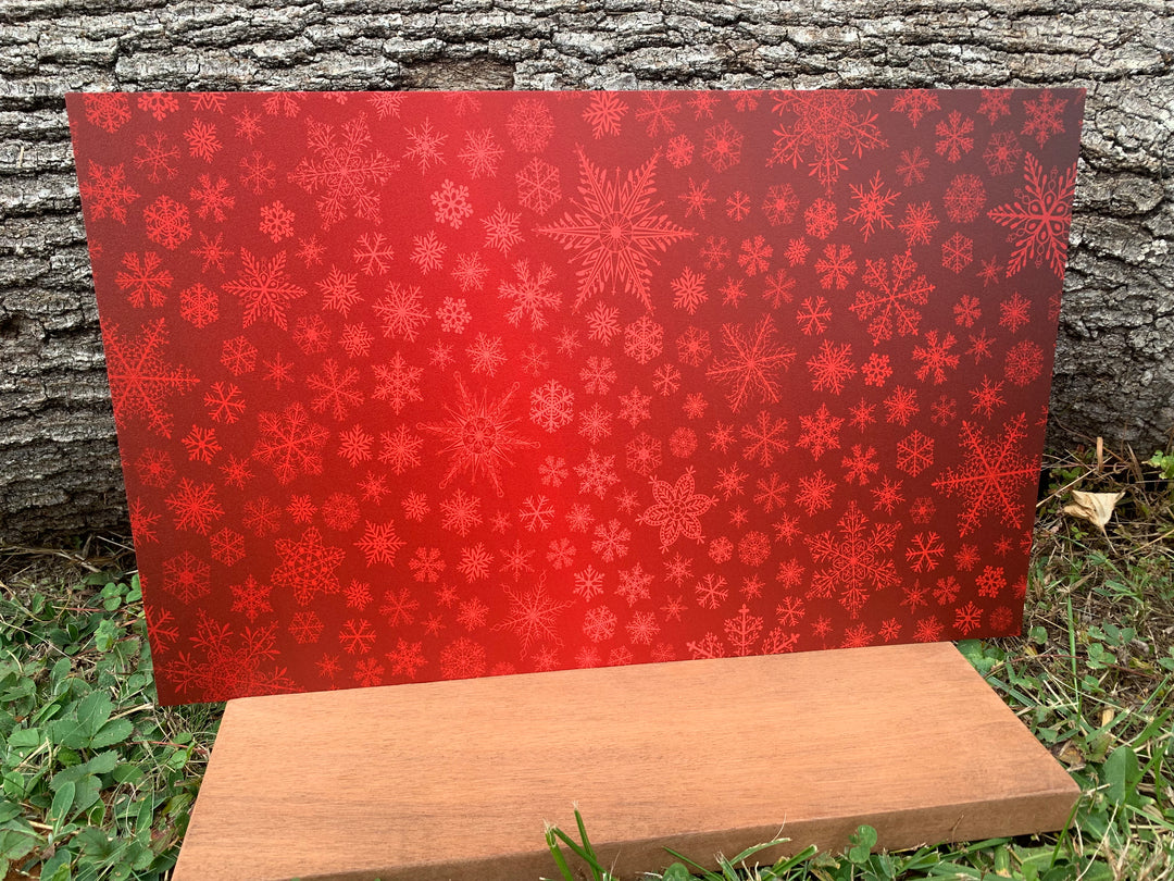 PatternPly® Large Red Snowflakes