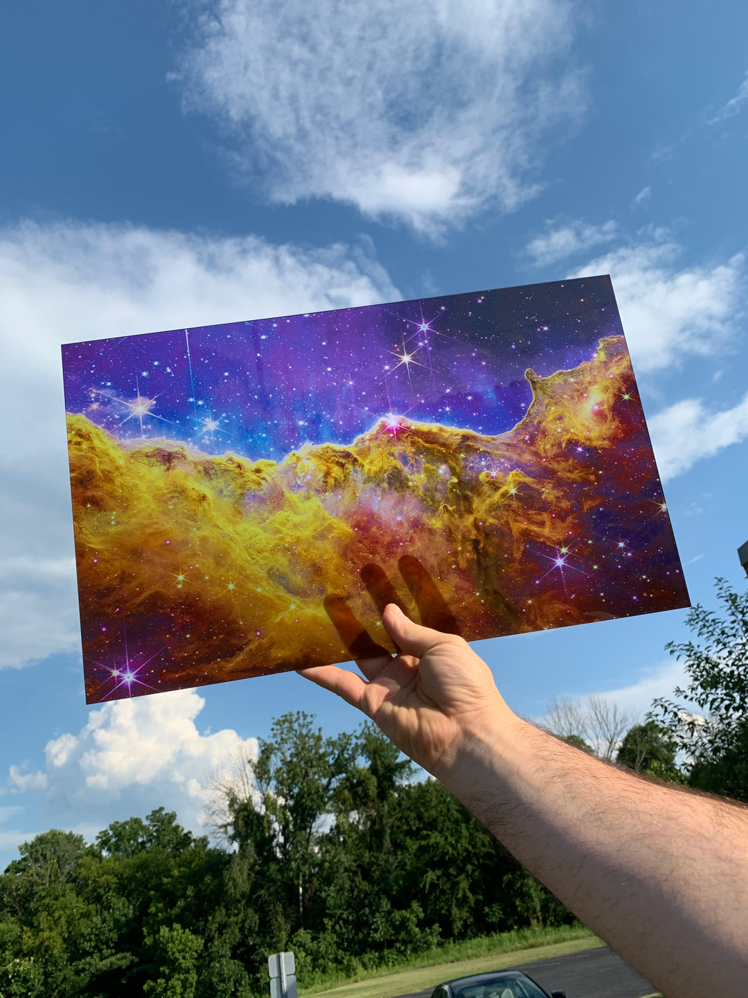 PatternPly® Transparent Golden Cosmic Cliffs