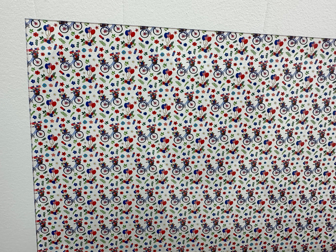 PatternPly® Scattered Patriotic Bicycles