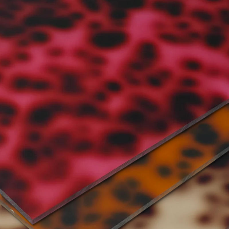 Tortoise Acrylics — stacked animal-print acrylic sheets