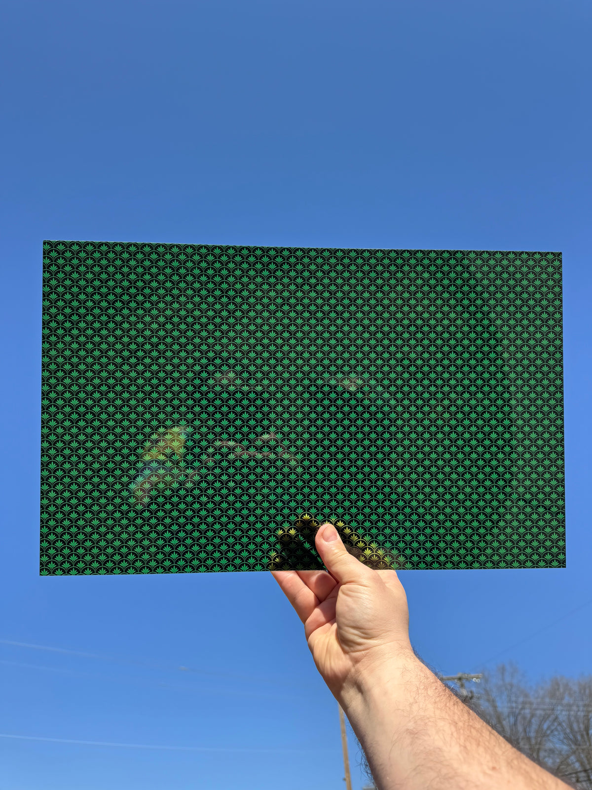 PatternPly® Transparent Art Deco Marijuana sheet showing the pattern