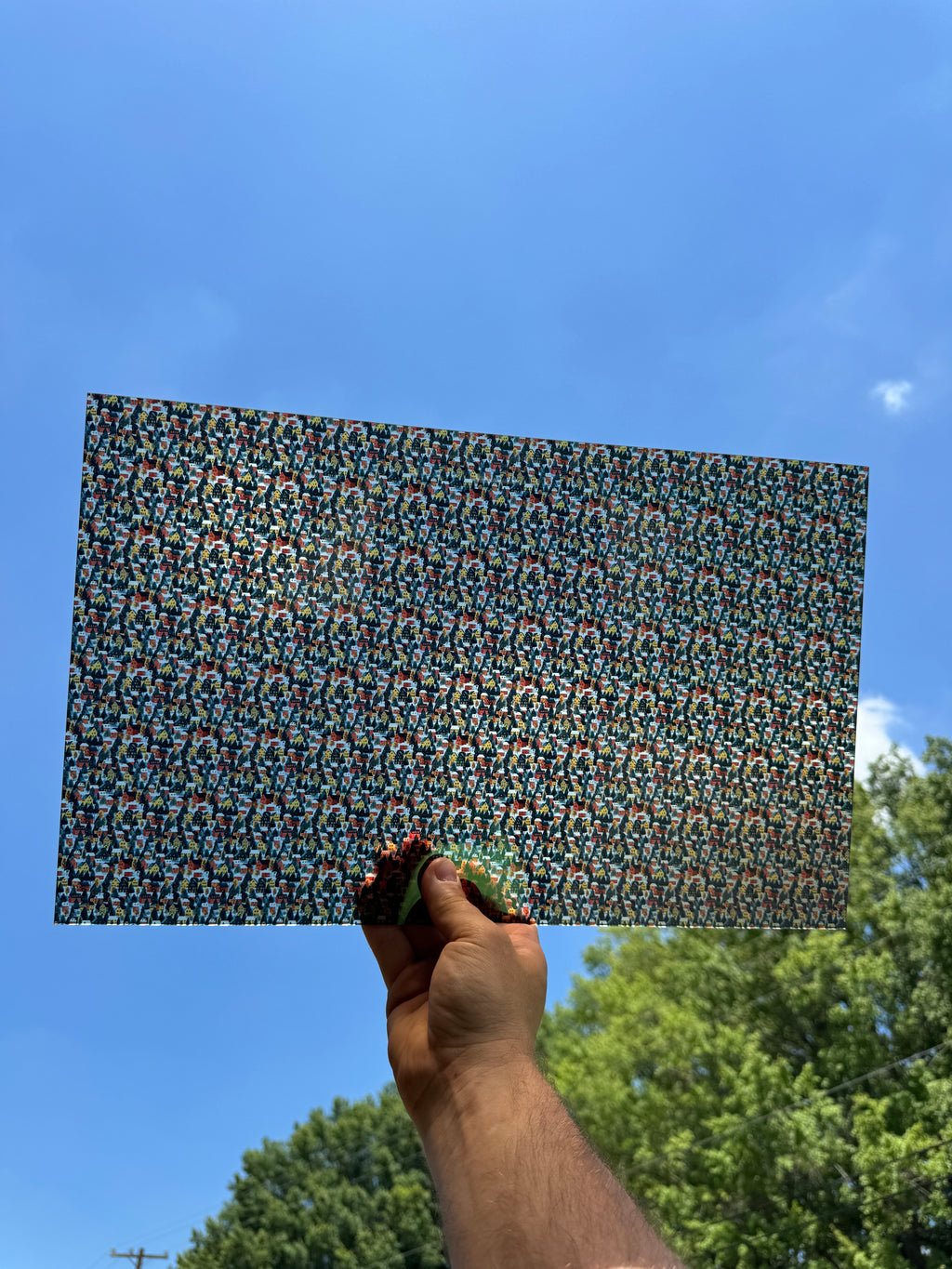 PatternPly® Transparent Micro Christmas Town sheet showing the pattern
