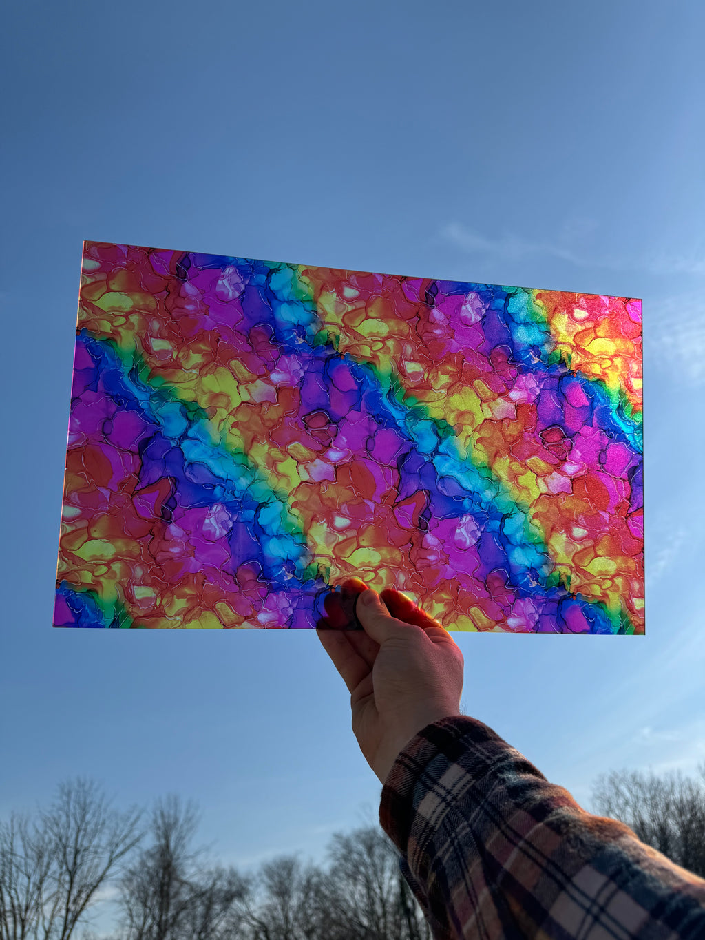 PatternPly® Transparent Rainbow Ink sheet showing the pattern
