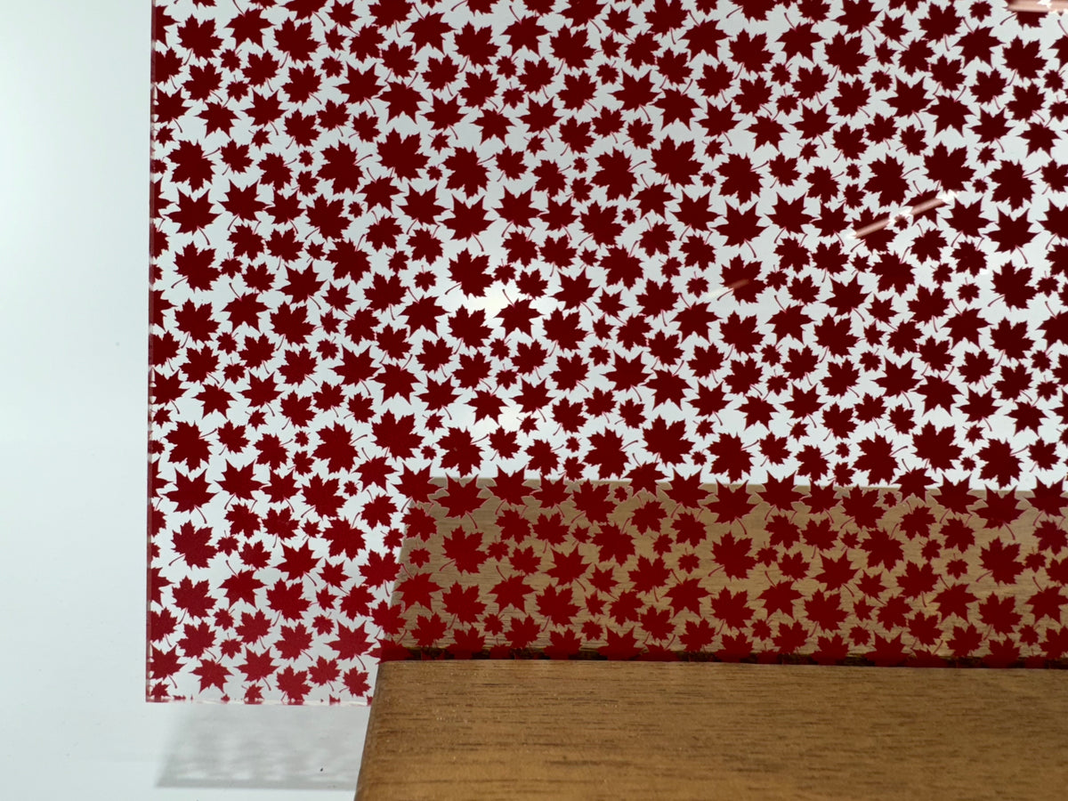 PatternPly® Scattered Micro Maple Leaves sheet showing the pattern