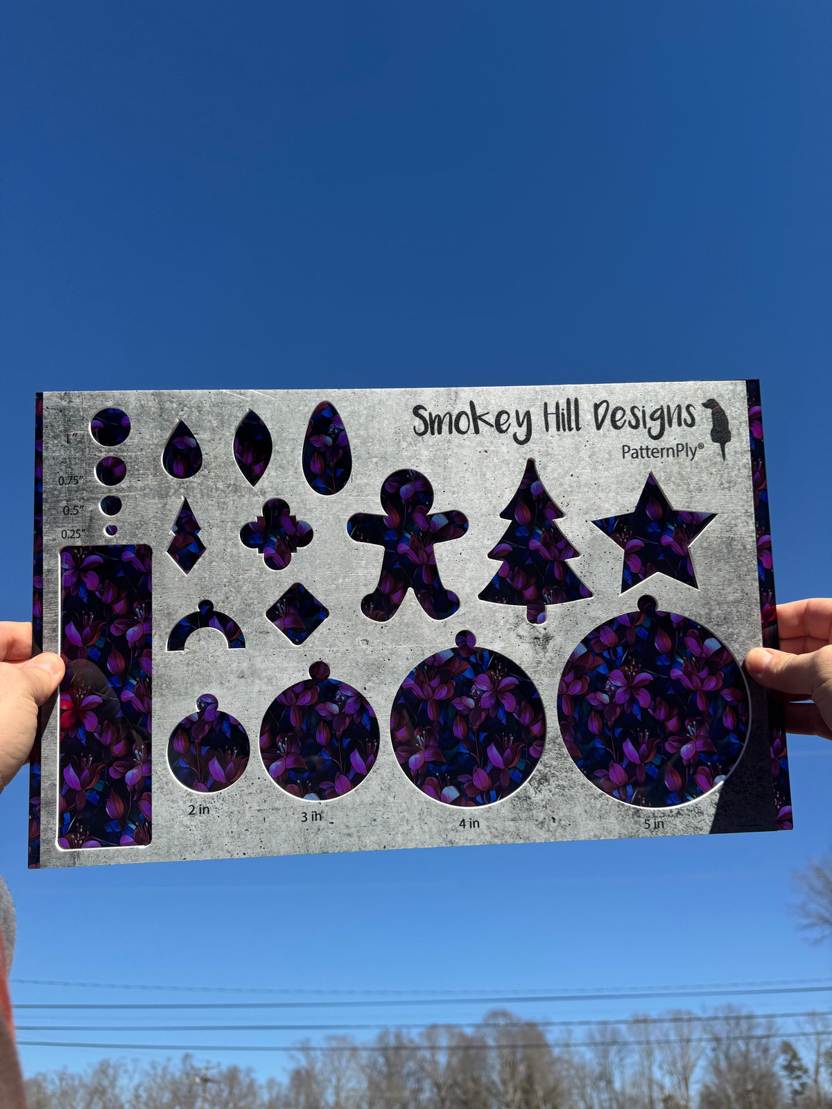 PatternPly® Transparent Stained Glass Fuchsia Flowers product photo 2