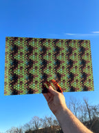 PatternPly® Transparent Stained Glass Honeycomb sheet showing the pattern