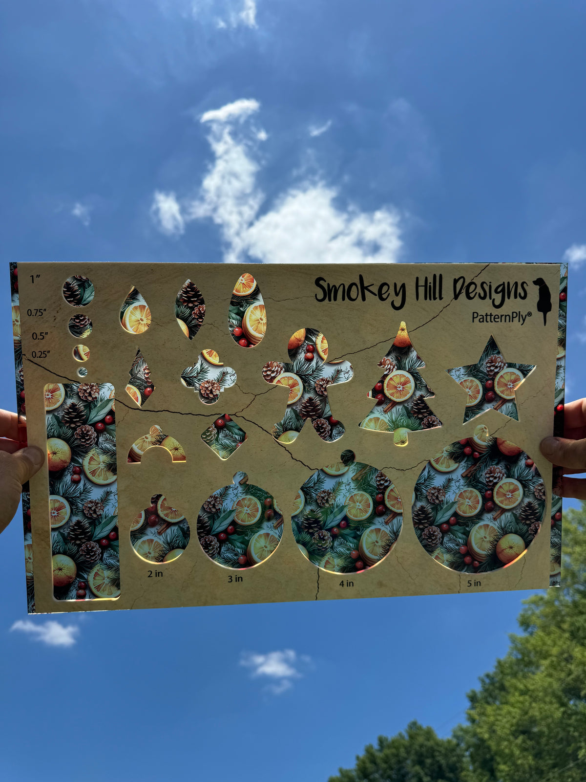 PatternPly® Transparent Christmas Oranges and Pinecones product photo 2
