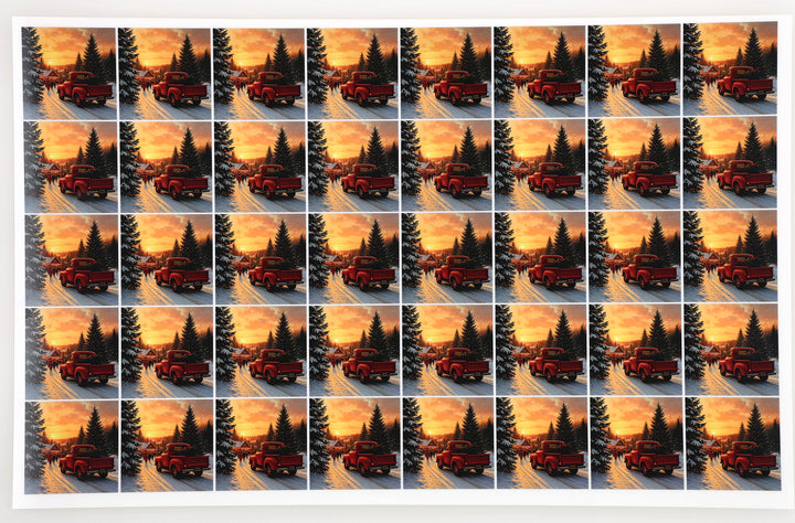 PatternPly® Full Coverage Red Truck and Christmas Tree Extra Small