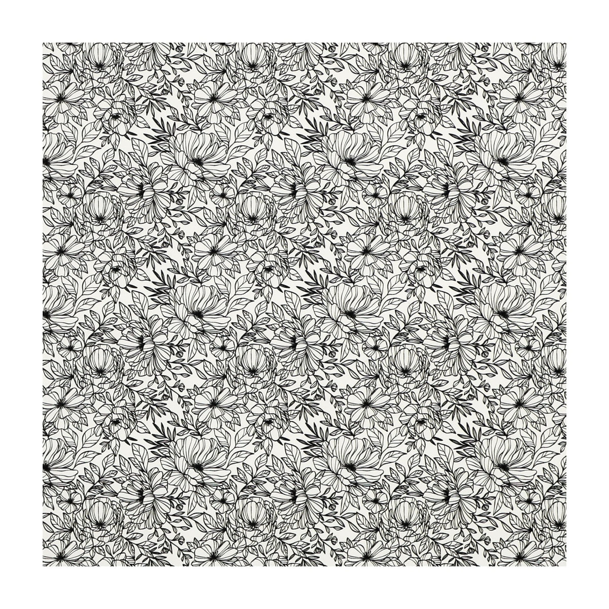 PatternPly® Full Coverage Black Peaceful Garden sheet showing the pattern