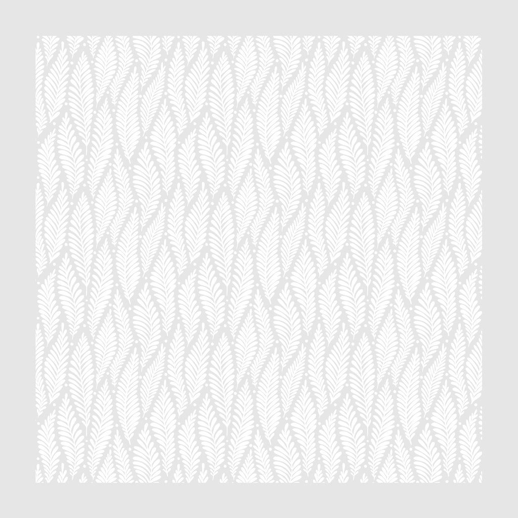 PatternPly® Scattered White Drifting Ferns sheet showing the pattern
