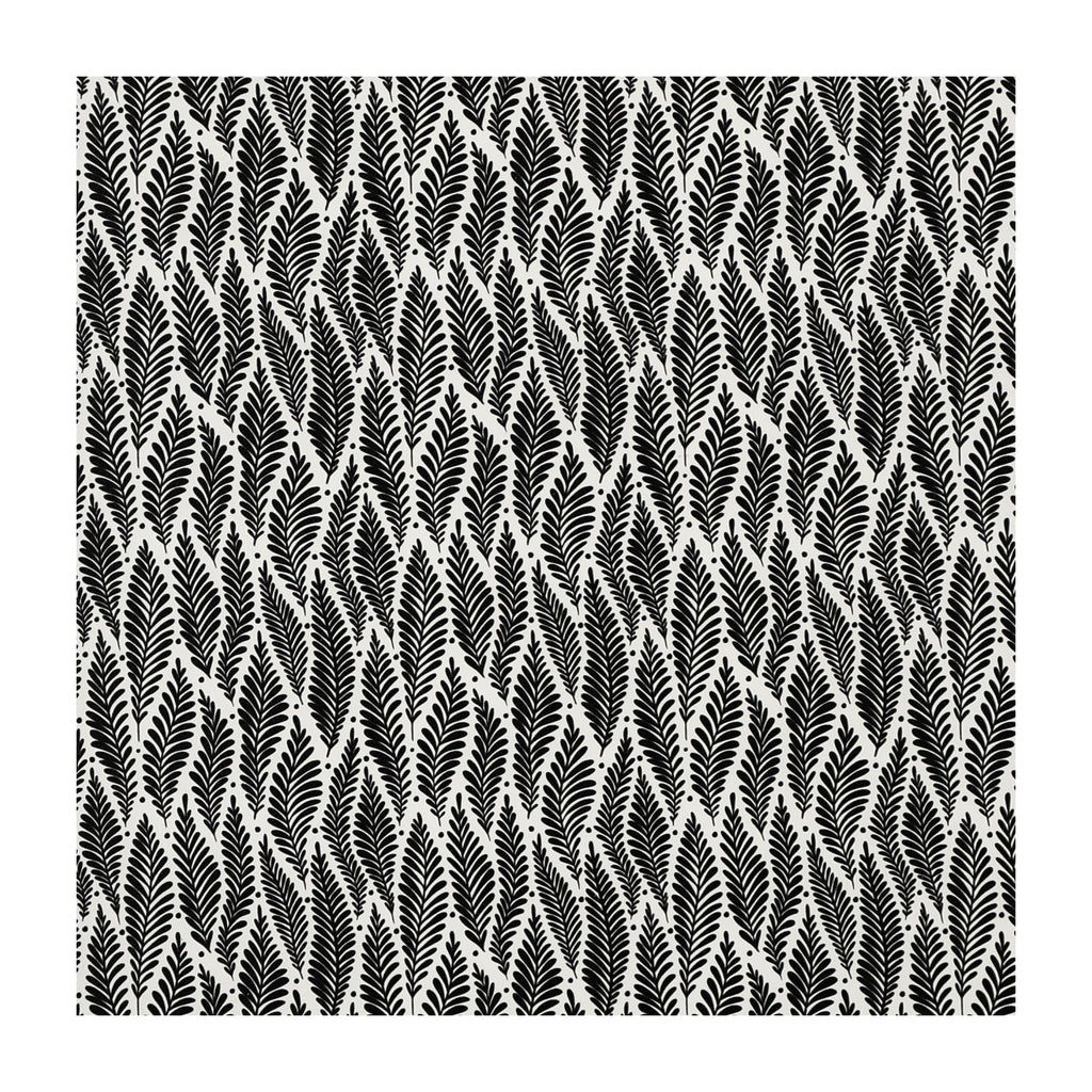 PatternPly® Scattered Black Drifting Ferns sheet showing the pattern