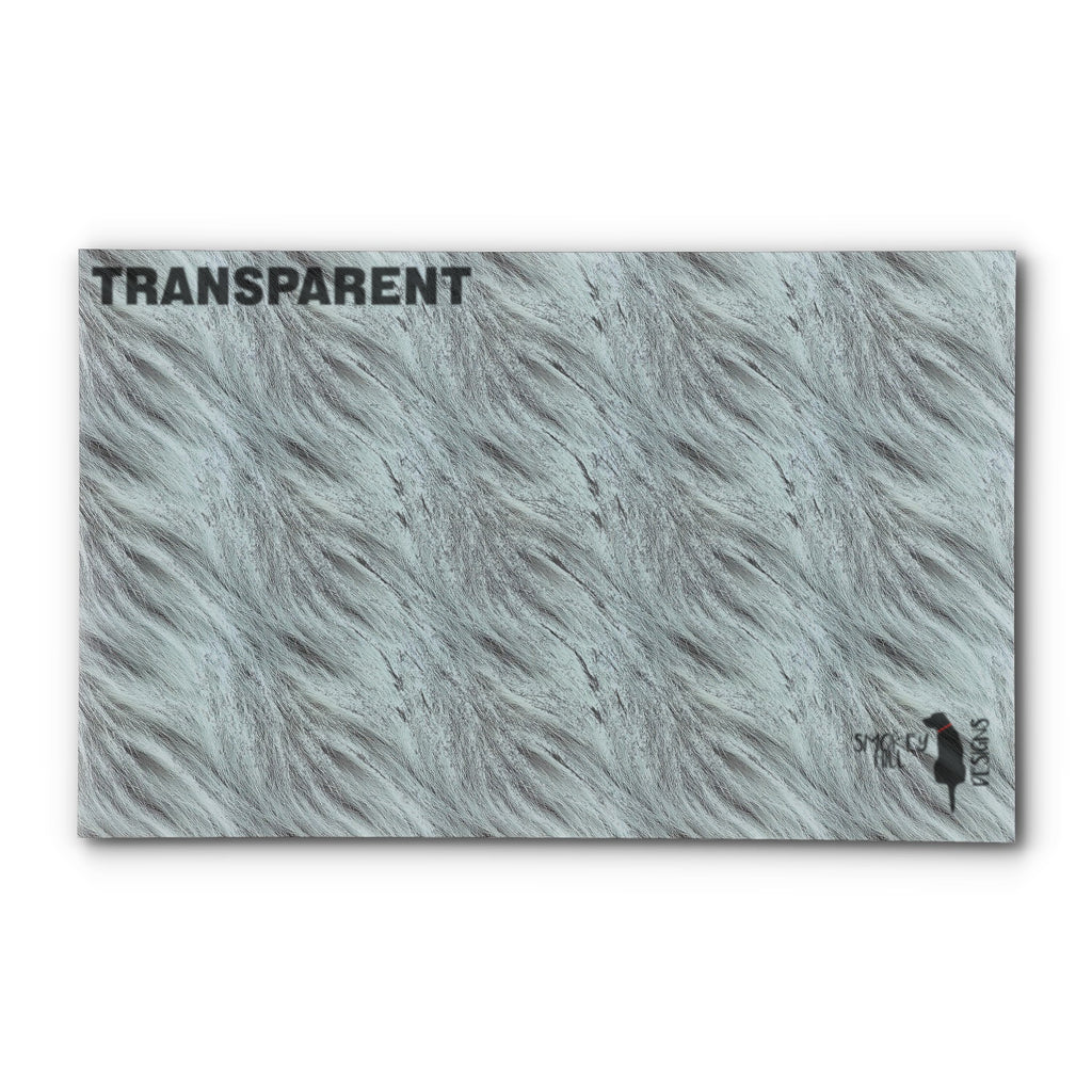 PatternPly® Transparent White Wiry Fur sheet showing the pattern
