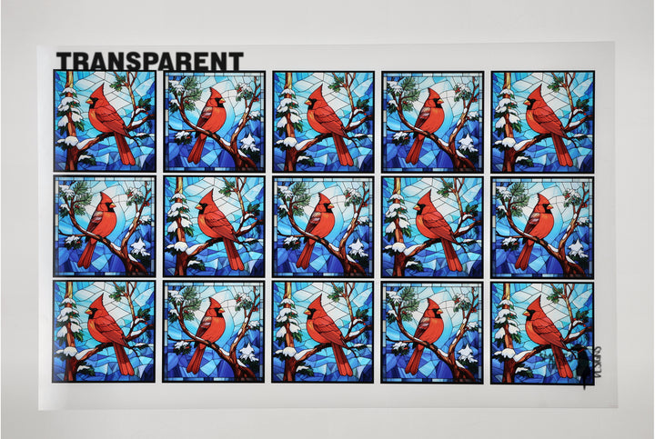 PatternPly® Transparent Christmas Cardinal Small