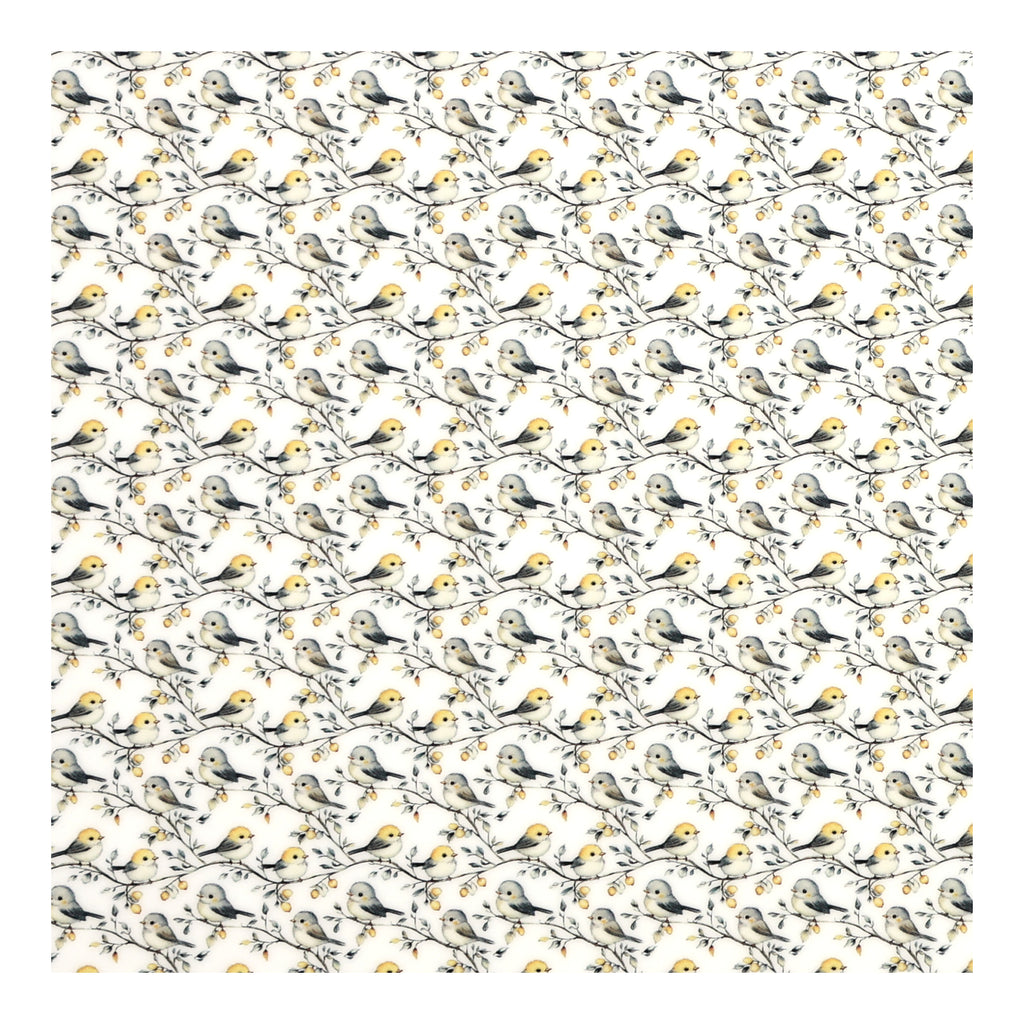 PatternPly® Full Coverage Birds on Branches MICRO sheet showing the pattern