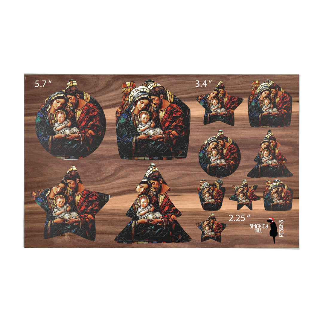 PatternPly® Transparent Holy Family Stained Glass 3 sizes