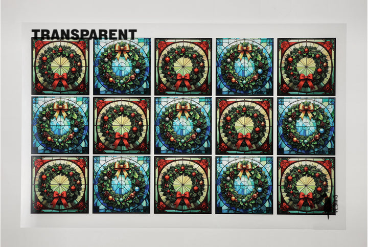 PatternPly® Transparent Christmas Wreaths in Stained Glass Small