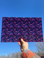 PatternPly® Transparent Stained Glass Fuchsia Flowers sheet showing the pattern