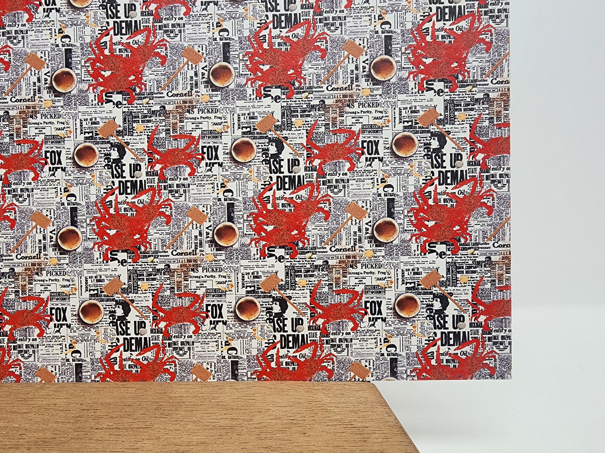 PatternPly® Full Coverage Crab Feast sheet showing the pattern