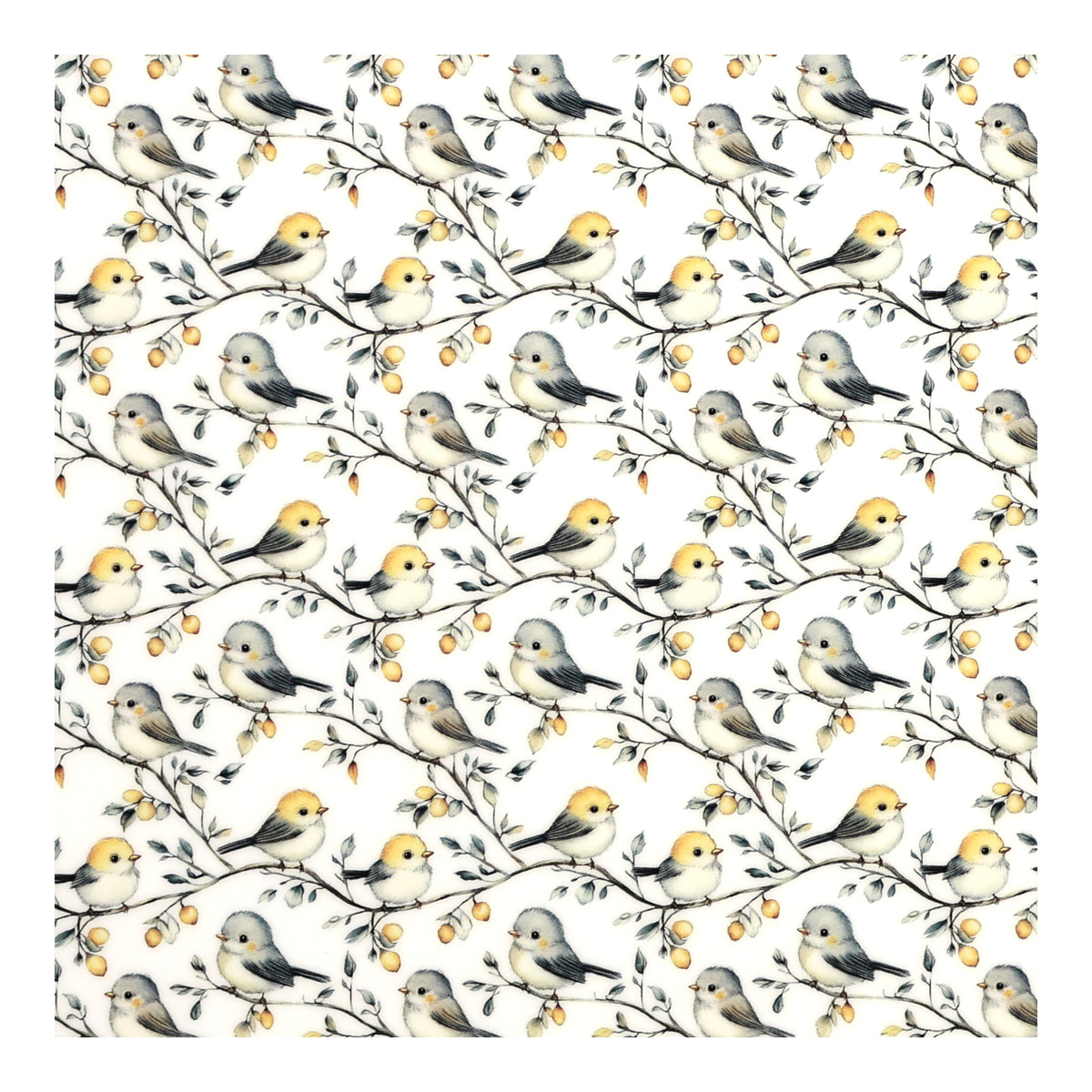 PatternPly® Full Coverage Birds on Branches sheet showing the pattern
