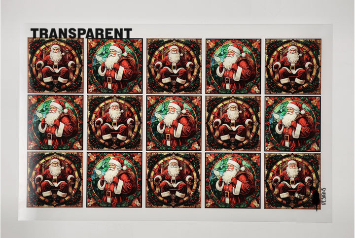 PatternPly® Transparent Classic Santas Small