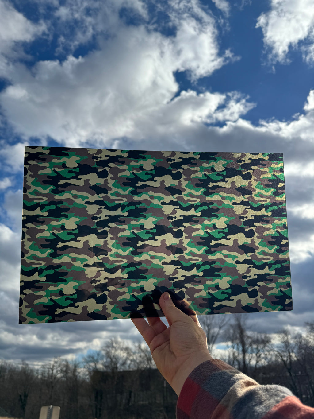 PatternPly® Transparent Camouflage sheet showing the pattern