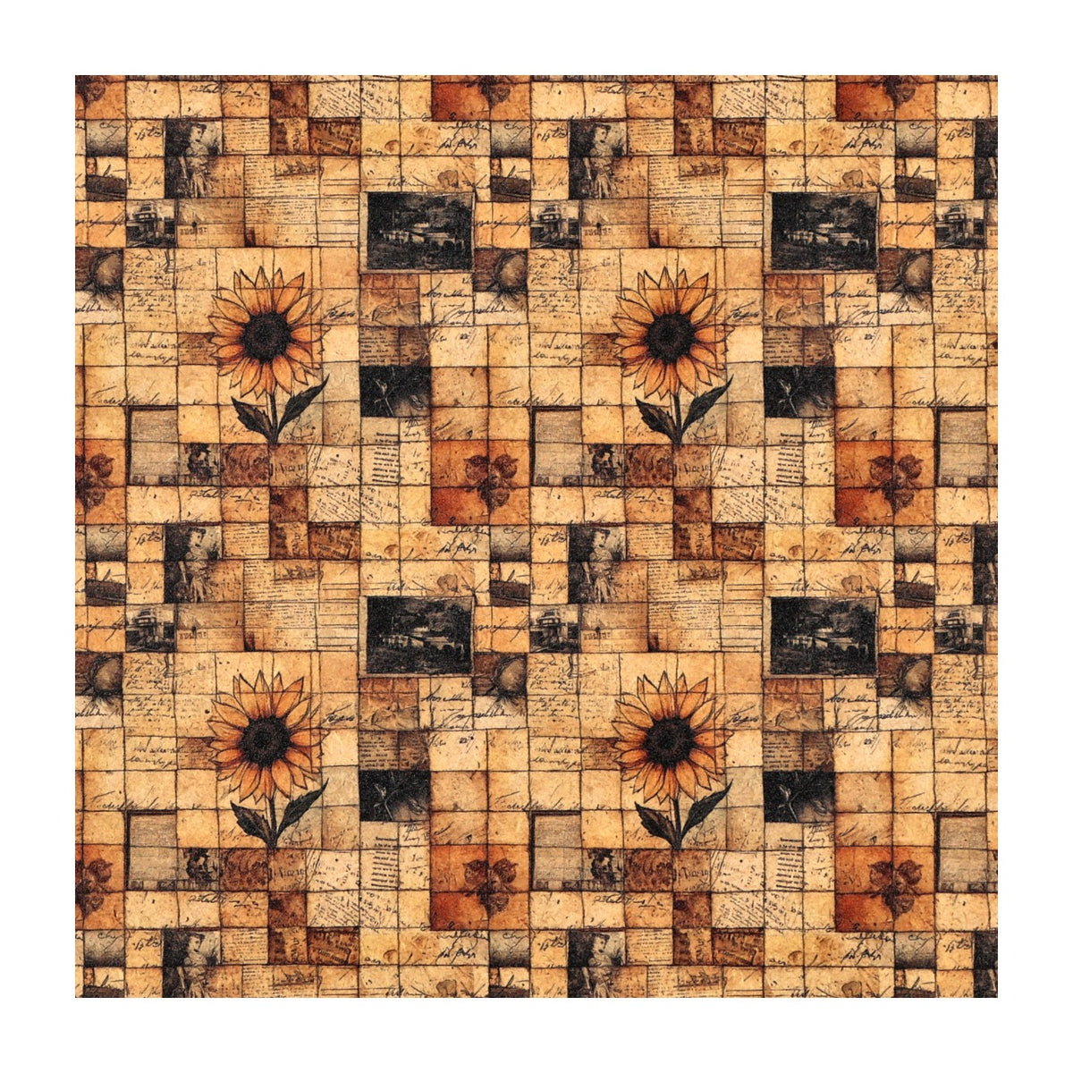 PatternPly® Naturals Sunflower Scrapbook sheet showing the pattern