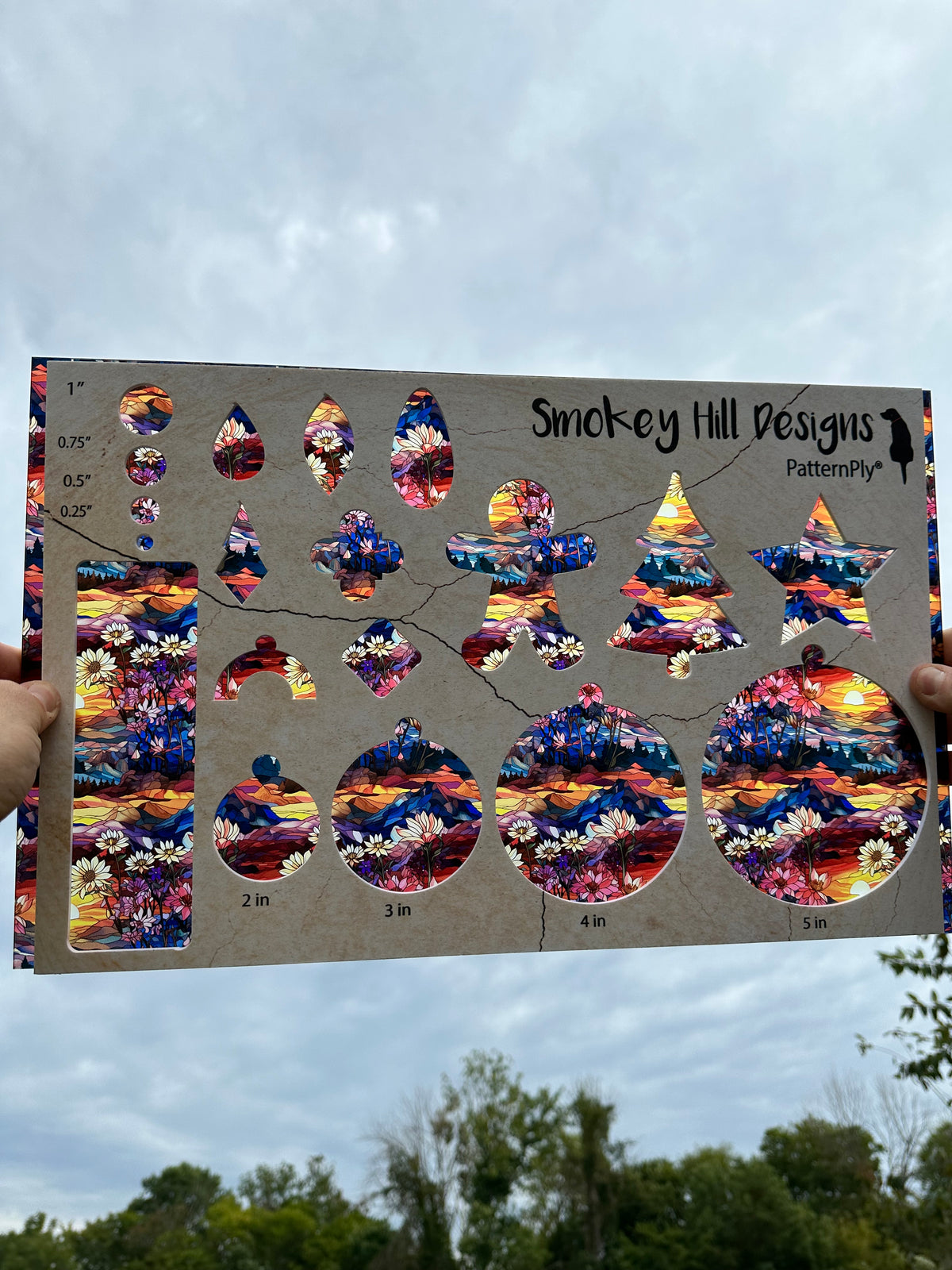 PatternPly® Transparent Floral Mountain Range Stained Glass product photo 2
