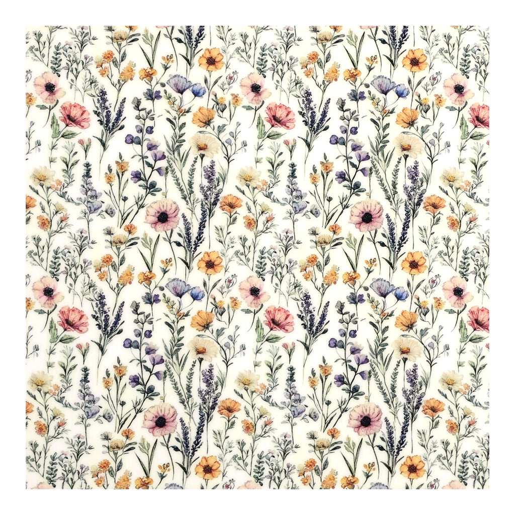 PatternPly® Full Coverage Pressed Wildflowers sheet showing the pattern