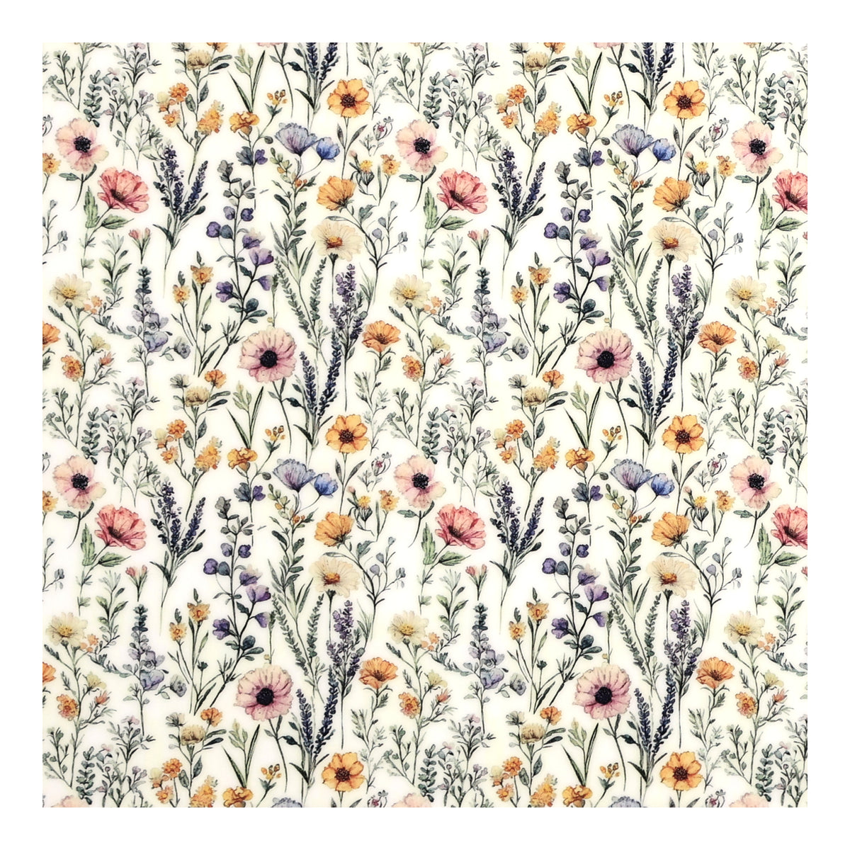 PatternPly® Full Coverage Pressed Wildflowers sheet showing the pattern