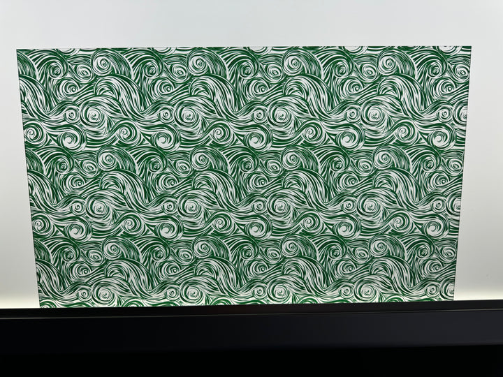 PatternPly® Acrylic Transparent Green and White Swirls