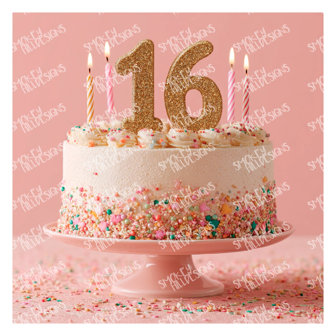 PatternPly® Transparent 16th Birthday sheet showing the pattern