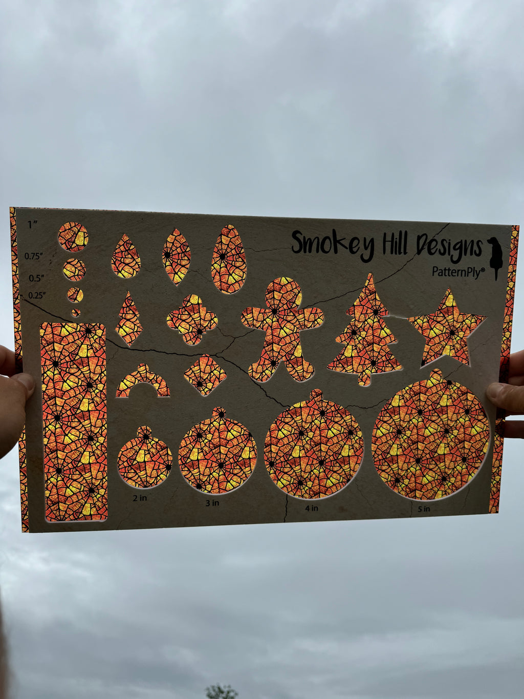 PatternPly® Transparent Orange Stained Glass Spiderwebs product photo 2