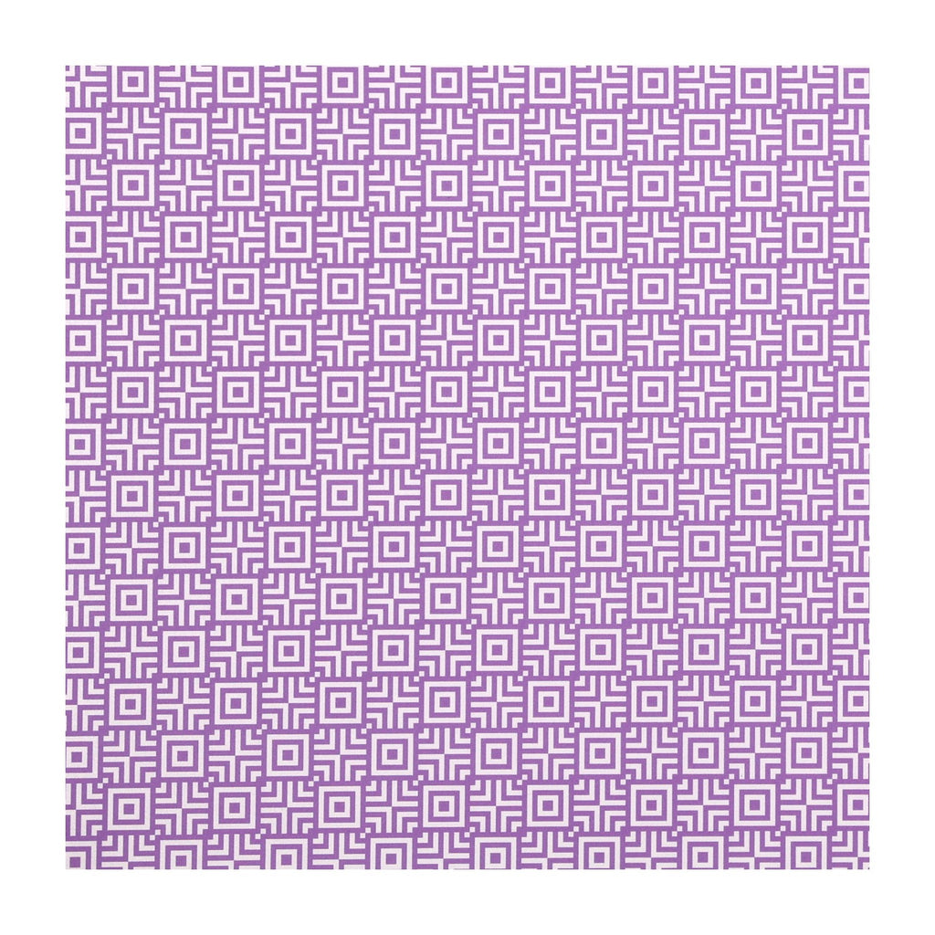 PatternPly® Full Coverage Spring Lavender Geo Squares sheet showing the pattern