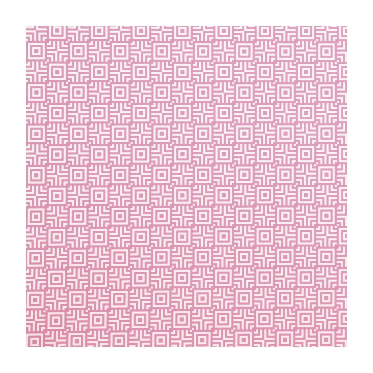 PatternPly® Full Coverage Spring Pink Geo Squares sheet showing the pattern
