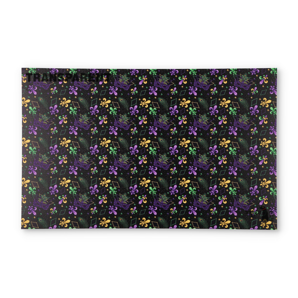 PatternPly® Transparent Mardi Gras Masquerade Large sheet showing the pattern