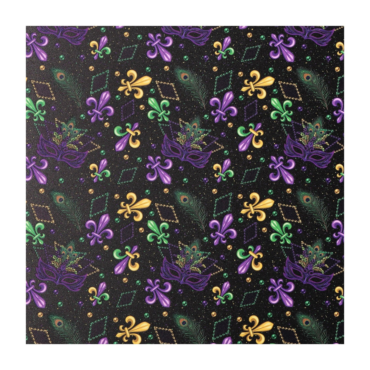 PatternPly® Full Coverage Mardi Gras Masquerade Large sheet showing the pattern
