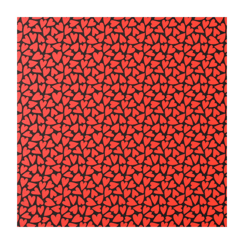 PatternPly® Full Coverage Red and Black Hearts sheet showing the pattern
